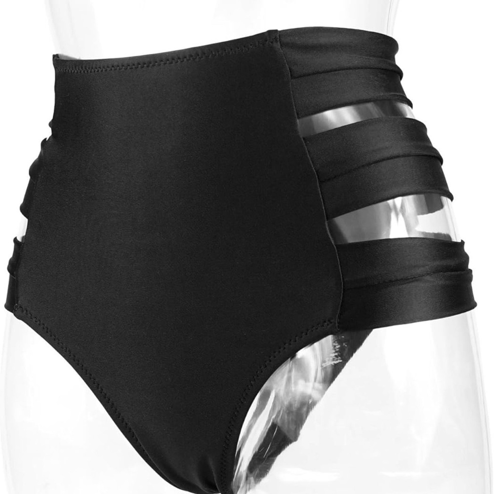 High waisted cheeky cut out swimsuit bikini bottom NEW xl